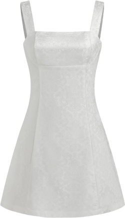 Satin Square Neck Floral Backless Knotted Mini Dress