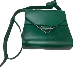 Clip leather crossbody bag