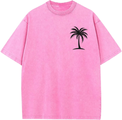 Men's Loose Fit Short Sleeve T Shirts Vintage Tee Drop Shoulder Midweight Cotton Summer Shirts Loose Top Graphic Tees 5X-Large Pink