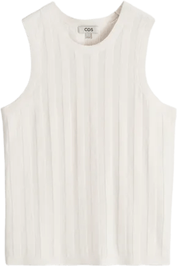 STRIPED KNITTED LINEN TANK TOP