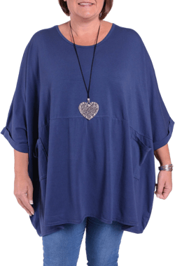 Lagenlook Oversized Plus Size 100% Cotton Tunic Top Italian  Black, Blue, Green, Grey, Gray, 2xl 3xl 4xl *Star Seller*  - 10077 Plain