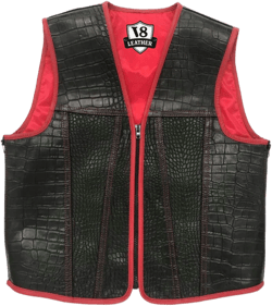 New Men&#39;s Alligator Vest, Motorcycle Vest Thick Biker Vest, Crocodile Embossed Leather Vest Black Real Cow Leather Vest Gift for Him