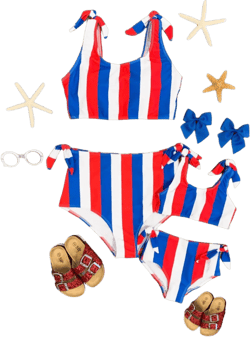 RESTOCKED! Mommy & Mini Red White And Blue Striped Bikini, Boutique Mom And Me Swim, 4th Of July Stars And Stripes USA, Swimsuit