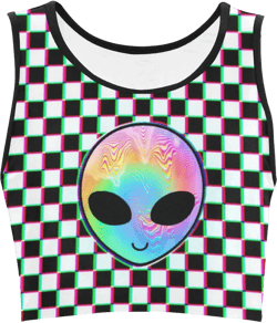 Alien Racer Rave Women&#39;s Fitted Crop Top