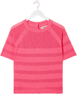 Zandra Pink Cotton Linen T Shirt