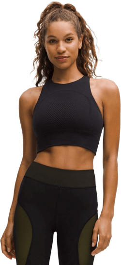 lululemon Women's Black Revealknit Cropped Tank Top
