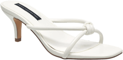 French Connection Women's White Ladies Twirl Kitten Heel