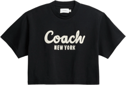 COACH Women's Black Crsv Crpd Tee T Shirt