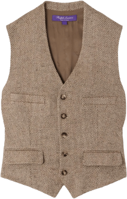 Ralph Lauren Women's Natural Holland Satin-Paneled Linen-Tweed Vest