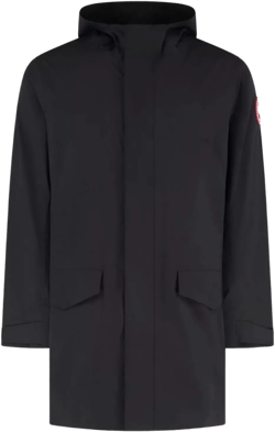Canada Goose Men's Blue Technical Fabric Waterproof Jacket With Hood And Front Pockets