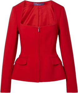 Ralph Lauren Women's Red Chantria Wool-Blend Peplum Jacket