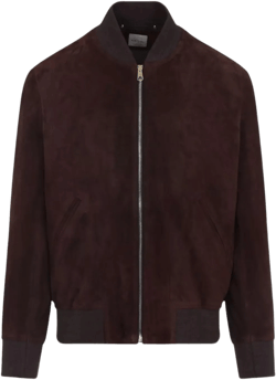 Paul Smith Men's Brown Regular Fit Suede Bomber Jacket