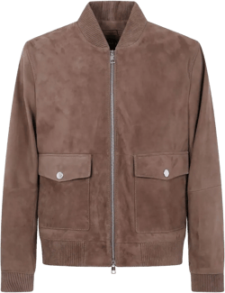 Michael Kors Men's Brown Suede Bomber Jacket