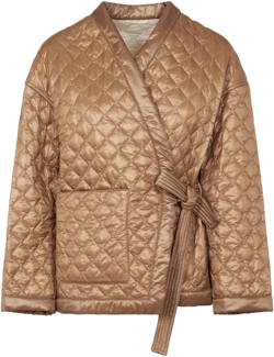 Herno Women's Brown Quilted Wrap Jacket
