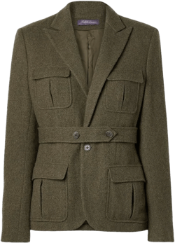 Ralph Lauren Women's Green Rhodri Wool And Cashmere-Blend Twill Jacket