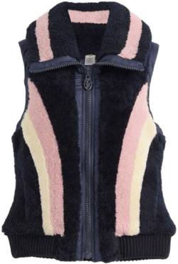 COACH Women's Blue Restored Reversible Shearling Vest