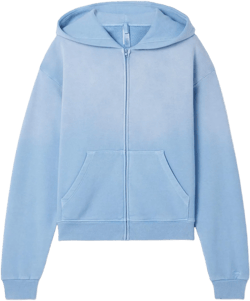 Skims Women's Blue French Terry Zip Up Hoodie