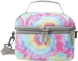L.L. Bean Women's Black Flip-Top Lunch Box Print Handbags