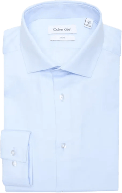 Calvin Klein Men's Blue Slim Fit Cotton Dress Shirt