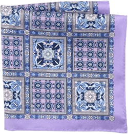 Oak Hill Premium by DXL Men's Blue Big &amp; Tall Multi Square Silk Pocket Square