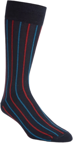 Nordstrom Men's Blue Vertical Stripe Cotton Blend Dress Socks