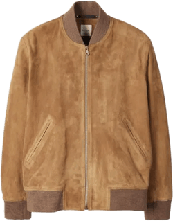 Paul Smith Men's Brown Tan Suede Zip Bomber Jacket