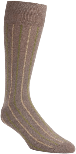 Nordstrom Men's Brown Vertical Stripe Cotton Blend Dress Socks