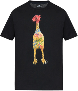 Paul Smith Men's Blue T-Shirt With Colorful Print