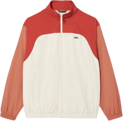 Lacoste Men's Red Relaxed-fit Colorblocked Logo Jacket