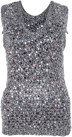 pre-owned sequin-embellished sleeveless top