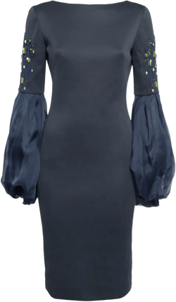 bead-detailing midi dress