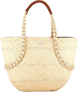 Isla woven straw tote bag