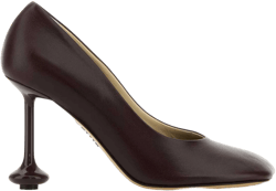 Loewe Women's Brown Burgundy Leather Toy Pumps