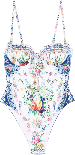 floral-print swimsuit