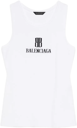 logo-intarsia sleeveless tank top