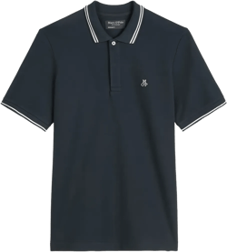 striped-collar polo shirt