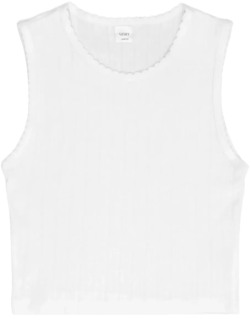 pointelle sleeveless top