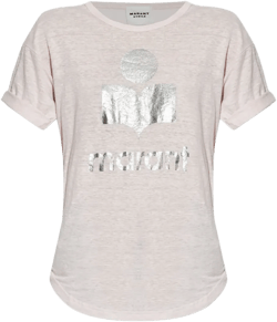 logo-print linen top