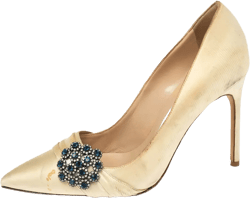 100mm satin pumps