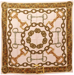 2010s horsebit animal-print silk scarf