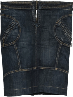 pre-owned zip-detail denim skirt