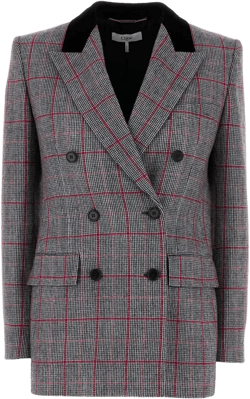 check-pattern wool blazer