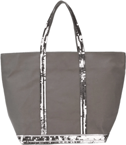 sequin trim shopping tote
