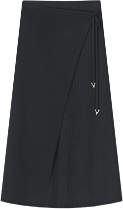 double-layer A-line mid skirt
