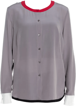 Nendi contrasting-trim button-up blouse