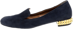 suede studded-heel shoes