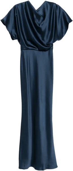 satin draped gown