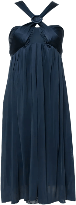 pre-owned silk midi dress
