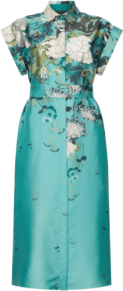 floral-print shirt dress