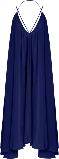 pleated halter-neck midi dress